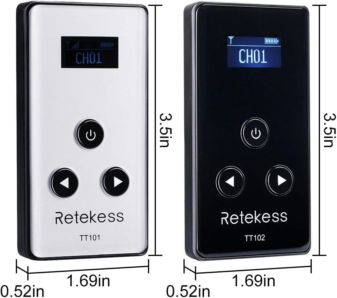 Wireless Tour Guide System with Mute, Multichannel Transmitter and Receivers J83739