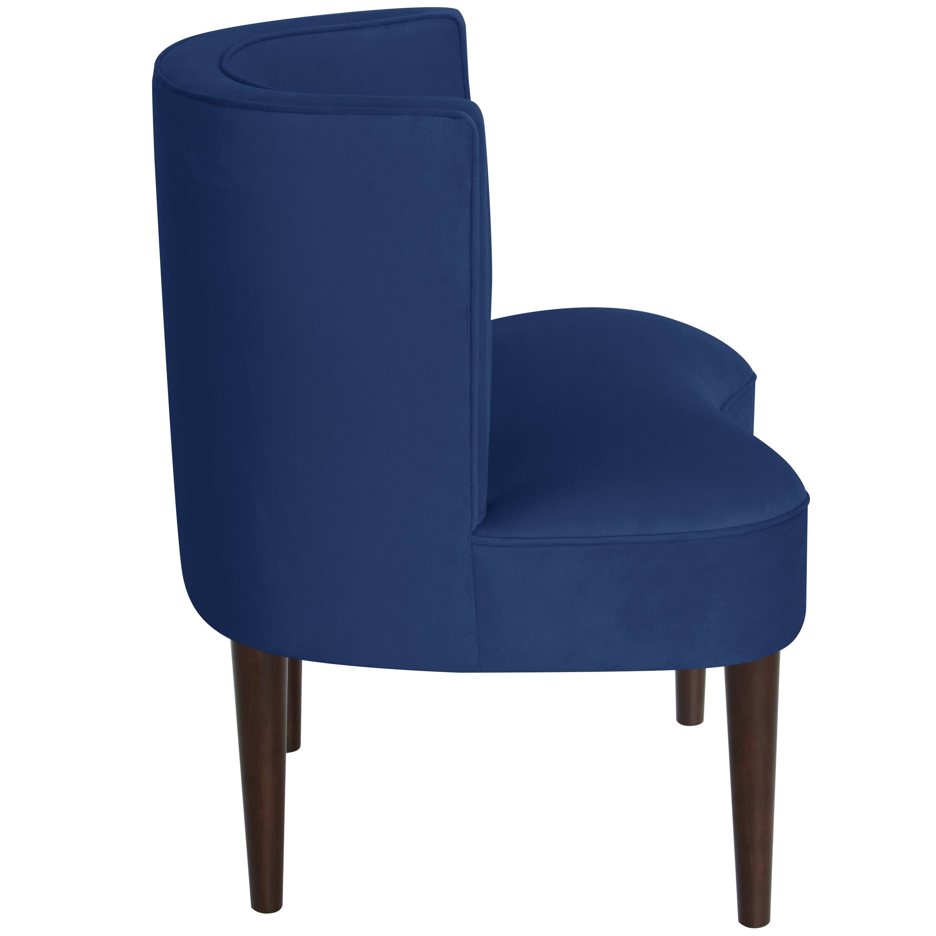 Navy Blue Velvet Polyester Chair N267275