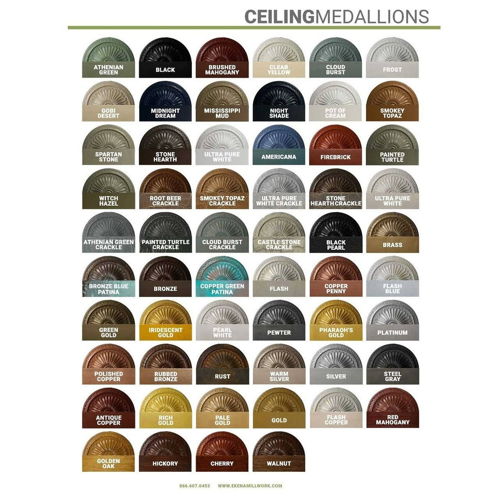 Salem Ceiling Medallion, Hand-Painted Green Gold U845545