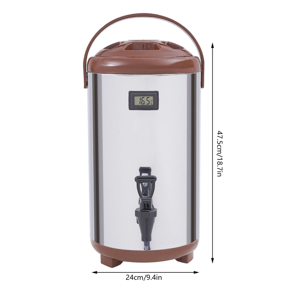 12L Stainless Steel Insulated Beverage Dispenser with Spigot E563334