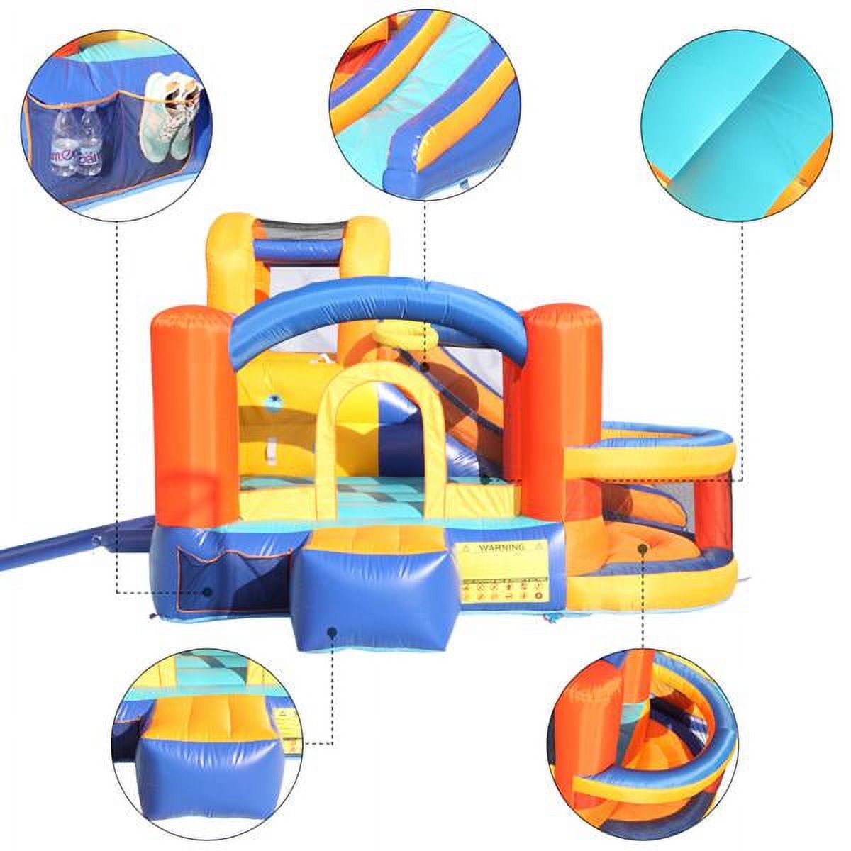 Inflatable Bounce House Slide Bouncer with Basketball Hoop Climbing Wall A814118