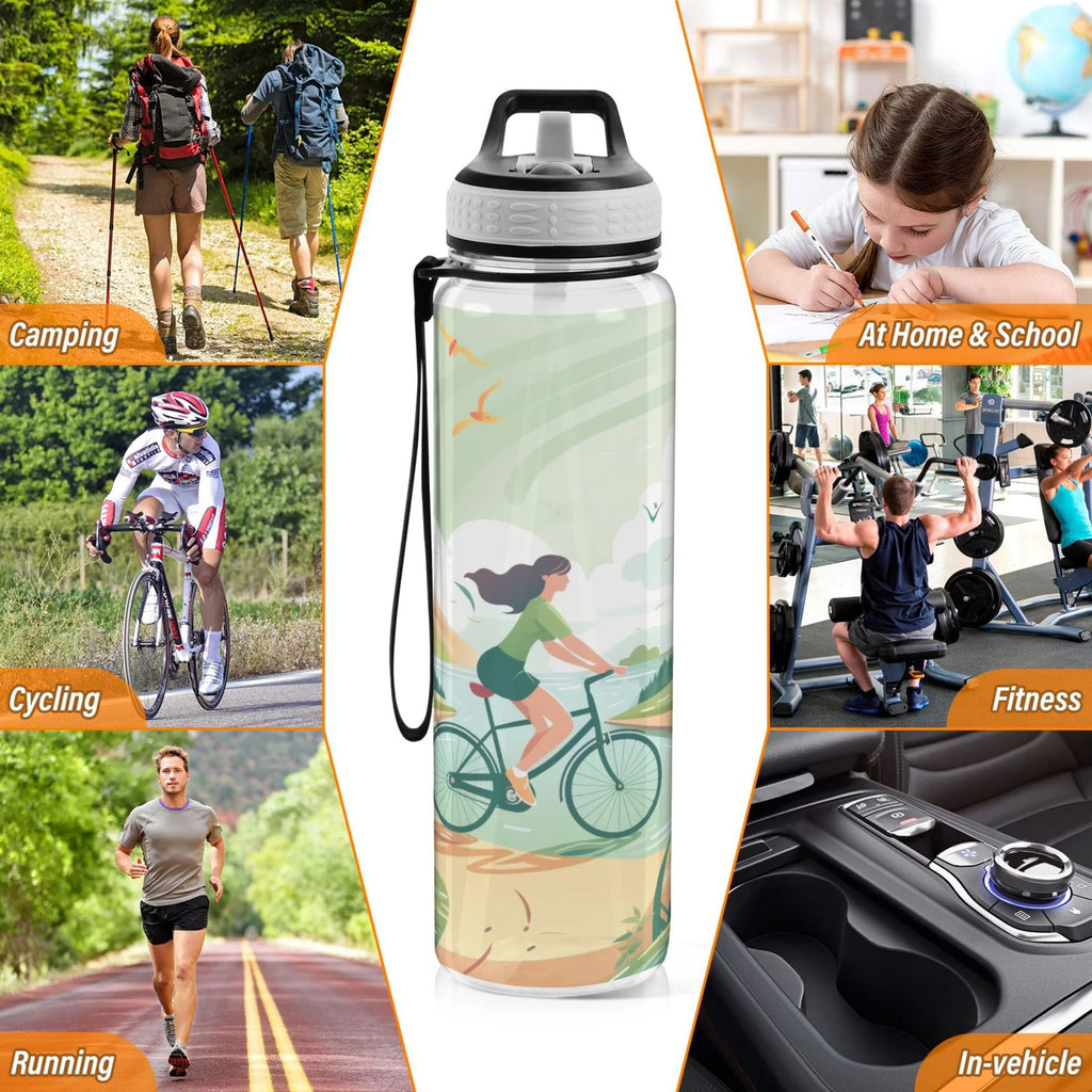 32oz Tritan Sports Water Bottle with Straw W391