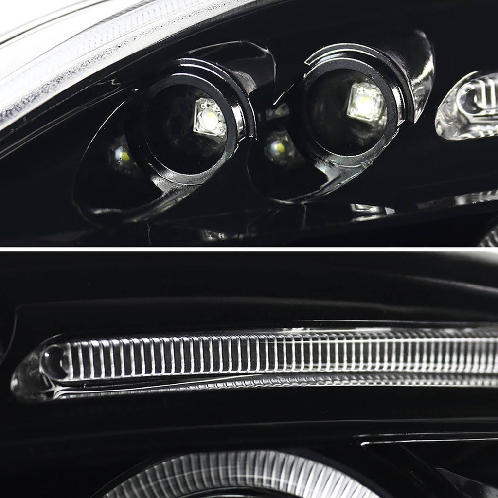 Clear LED Dual Halo Projector Headlights N905515