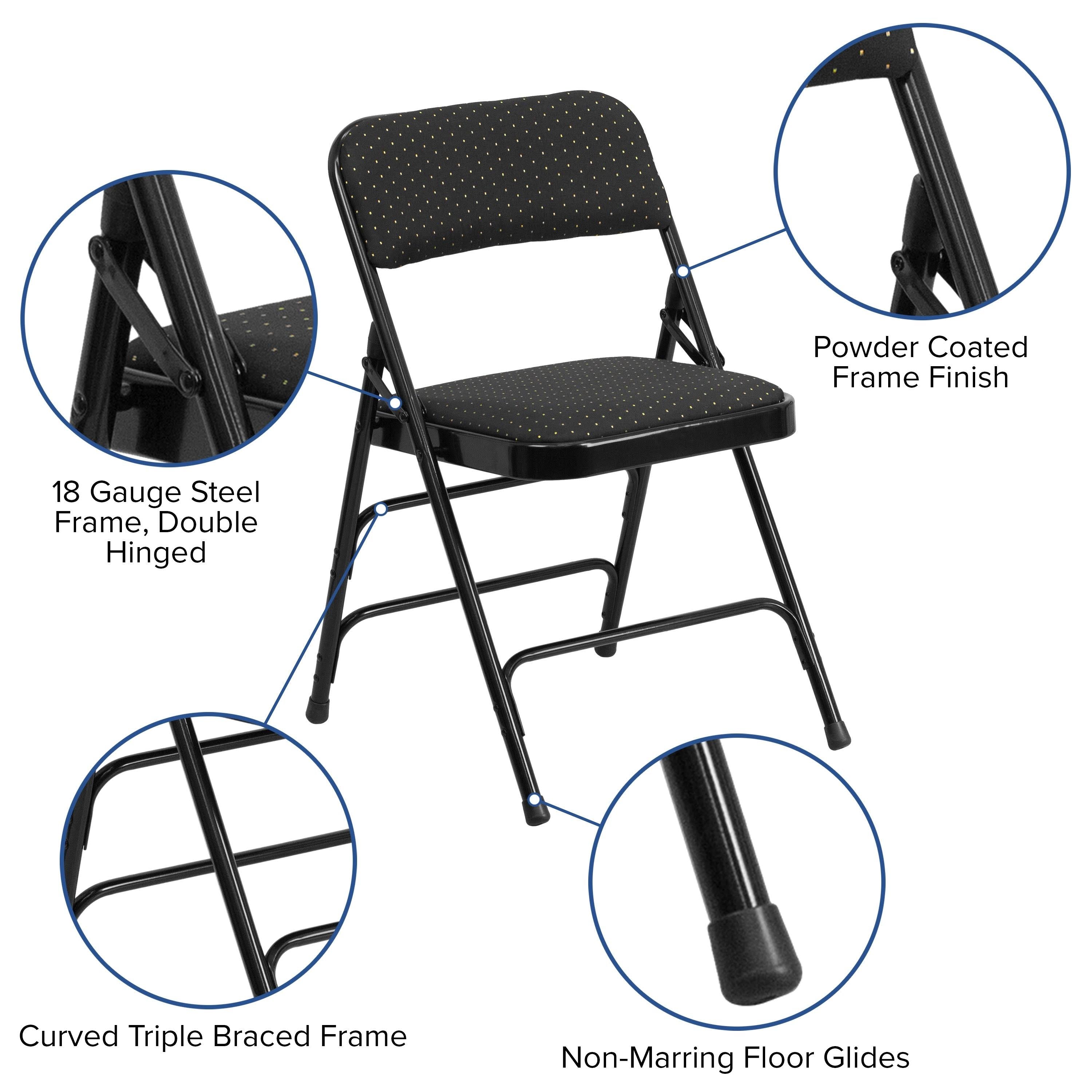 2 Pack Fabric Metal Folding Chair - Brown Patterned Y3875