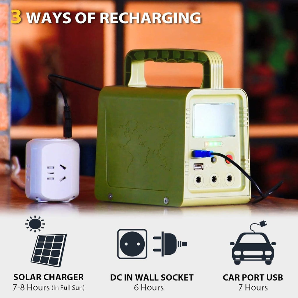 Portable Power Station with 18W Solar Panel, USB DC Outlets B172