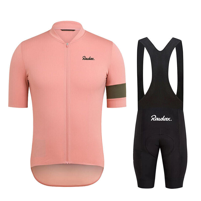 Men Short Sleeve Cycling Jersey Bib Shorts Set I878471