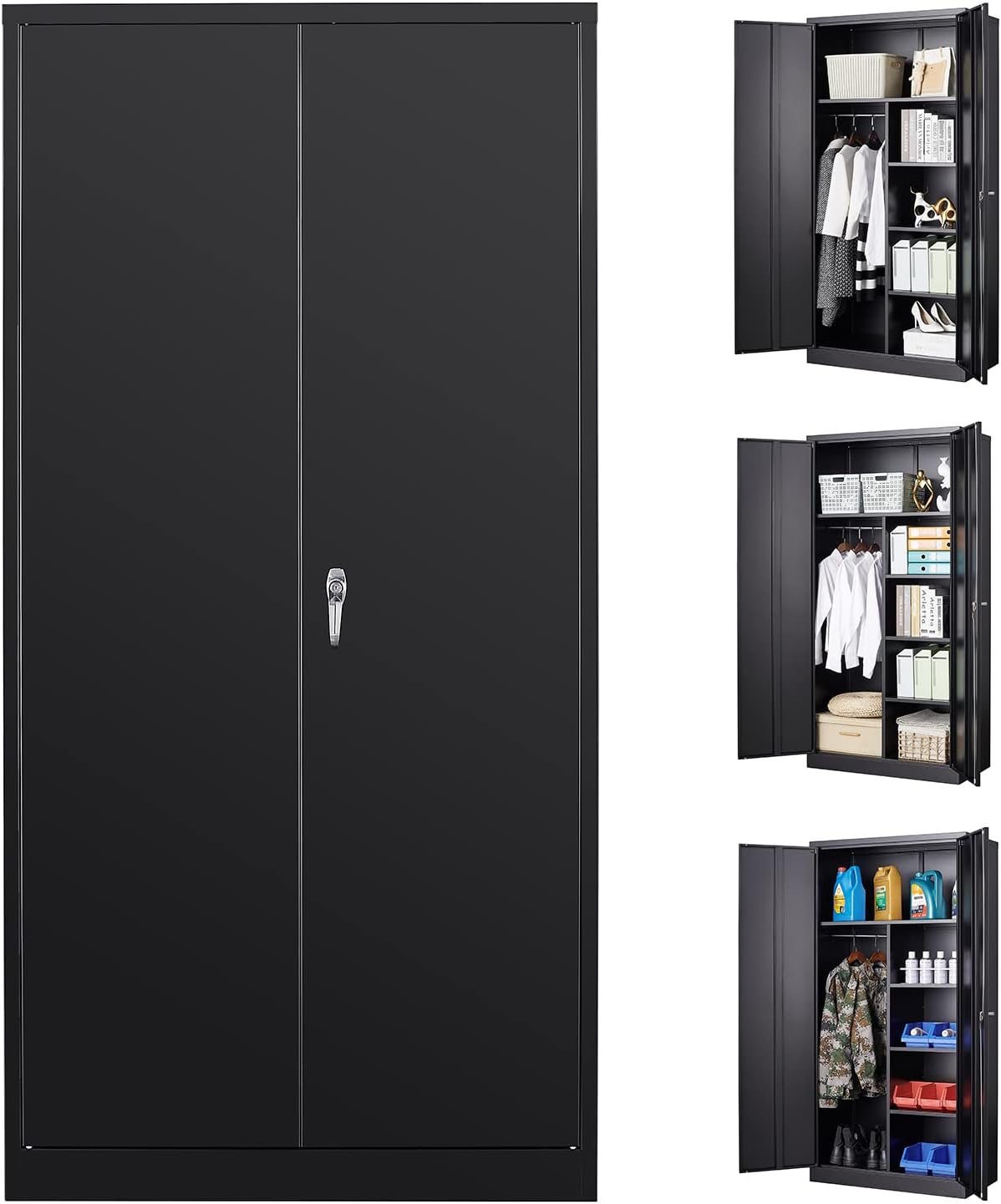 Metal Storage Cabinet with 2 Adjustable Shelves W53900