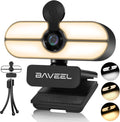 2k QHD Webcam with Microphone, 360° Rotating Webcam with Adjustable Ring Light, Tripod, 110° Wide-Angle Webcam S78266