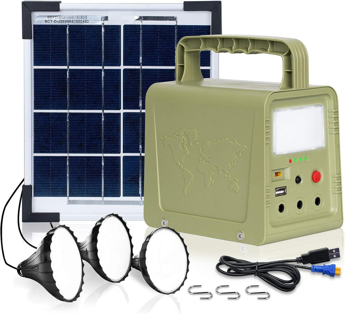 Portable Power Station with 18W Solar Panel, USB DC Outlets B172