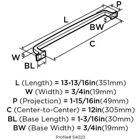Satin Nickel 12 in Appliance Pull J895