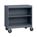 Charcoal Metal 2-Shelf Cart Bookcase with Adjustable Shelves T233467