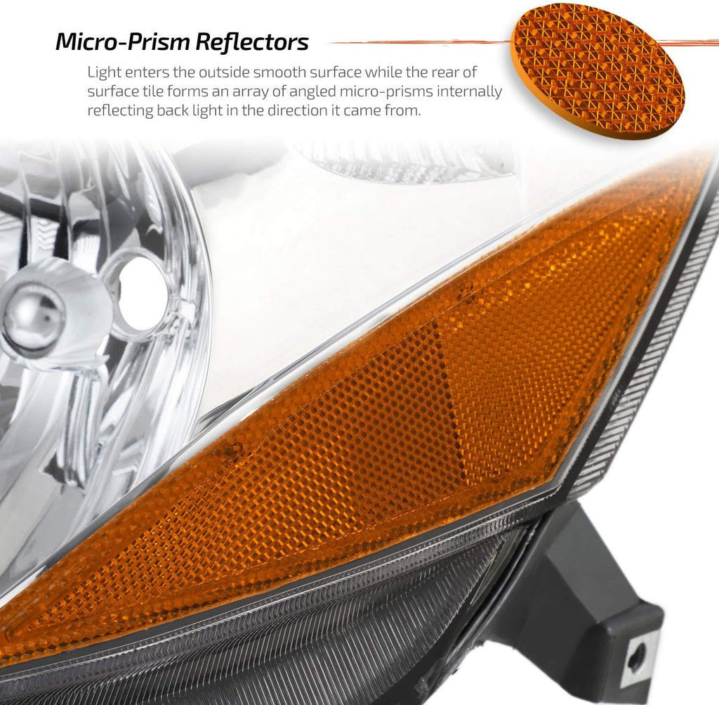 Chrome Housing Headlights Replacement Assembly H90614