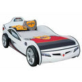 White Twin Car Bed Frame P116