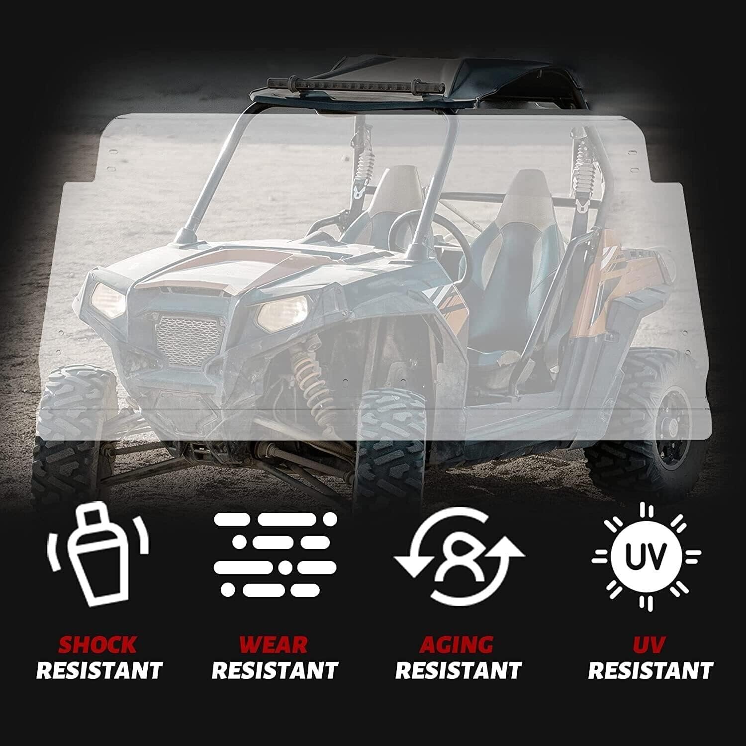 Front and Rear Windshield for Polaris Ranger XP 1000 F90963