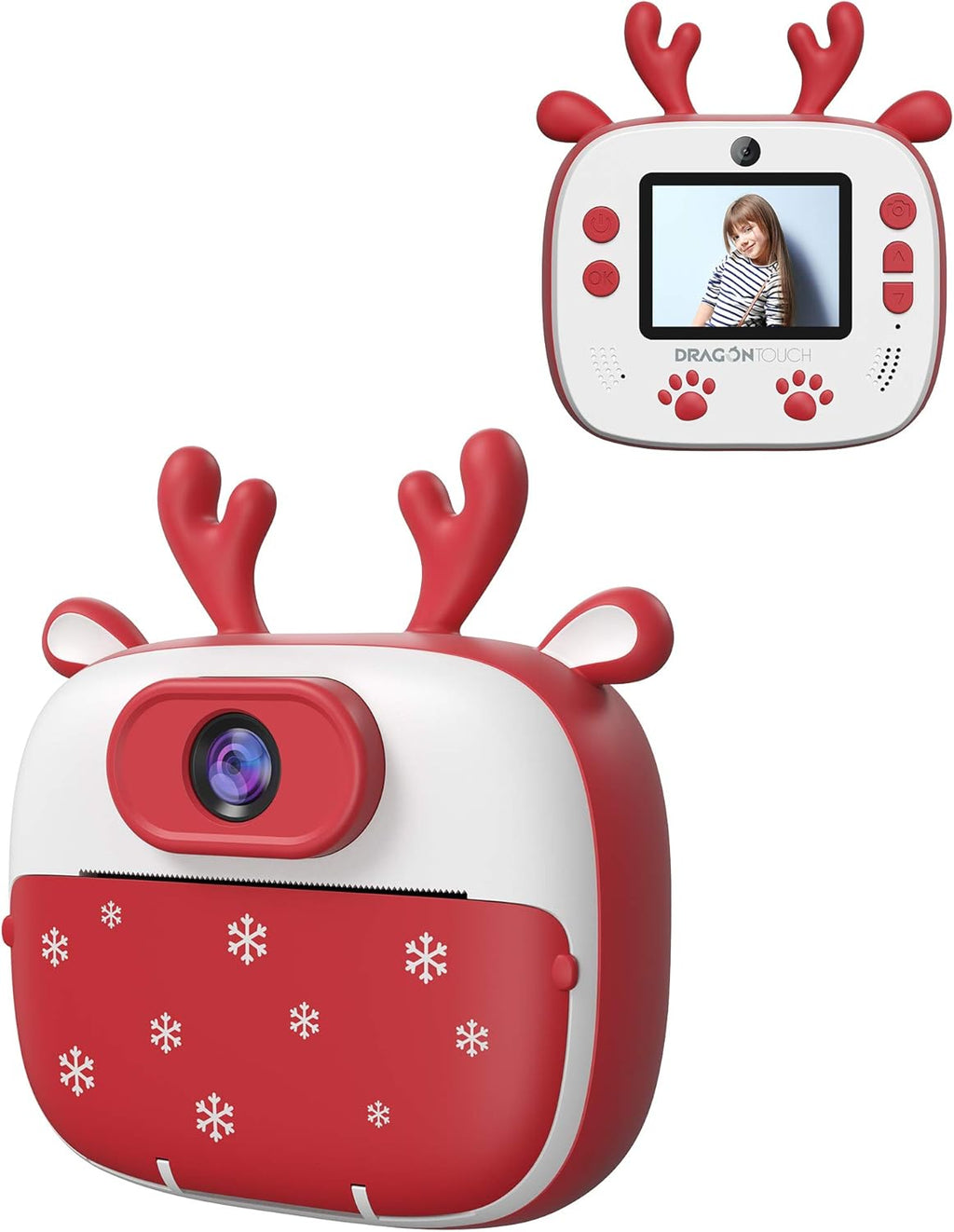 Instant Print Kids Camera with Dual Camera Lens, Print Paper, Cartoon Sticker, Color Pens and Camera Bag (Blue) Y911854