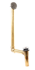 Satin Nickel Direct Connect Overflow with Tip-Toe Trim and 2-Hole Overflow Cover F46393