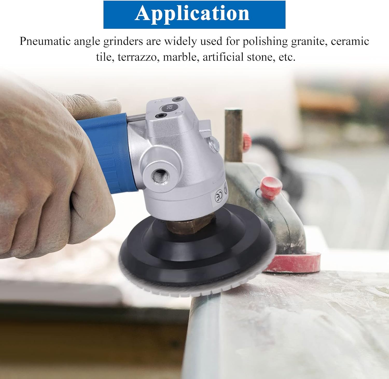 4" Pneumatic Wet Polisher Grinder with 7 Pieces Polishing Pads T96260