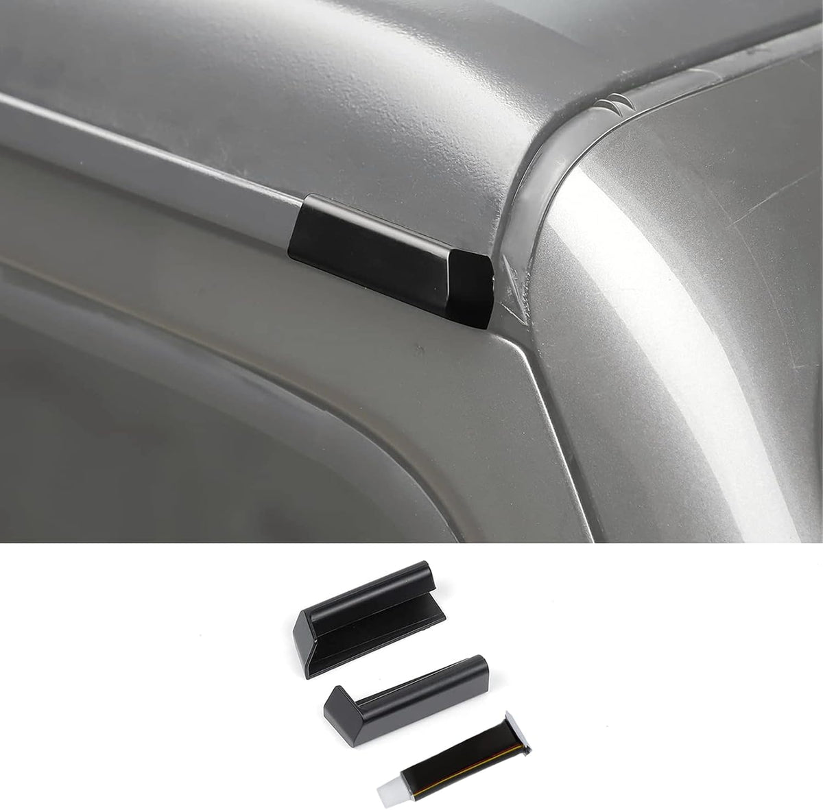 Black ABS Rain Gutter Deflector for Jeep Wrangler JL JLU & Gladiator JT, 1 Pair C229