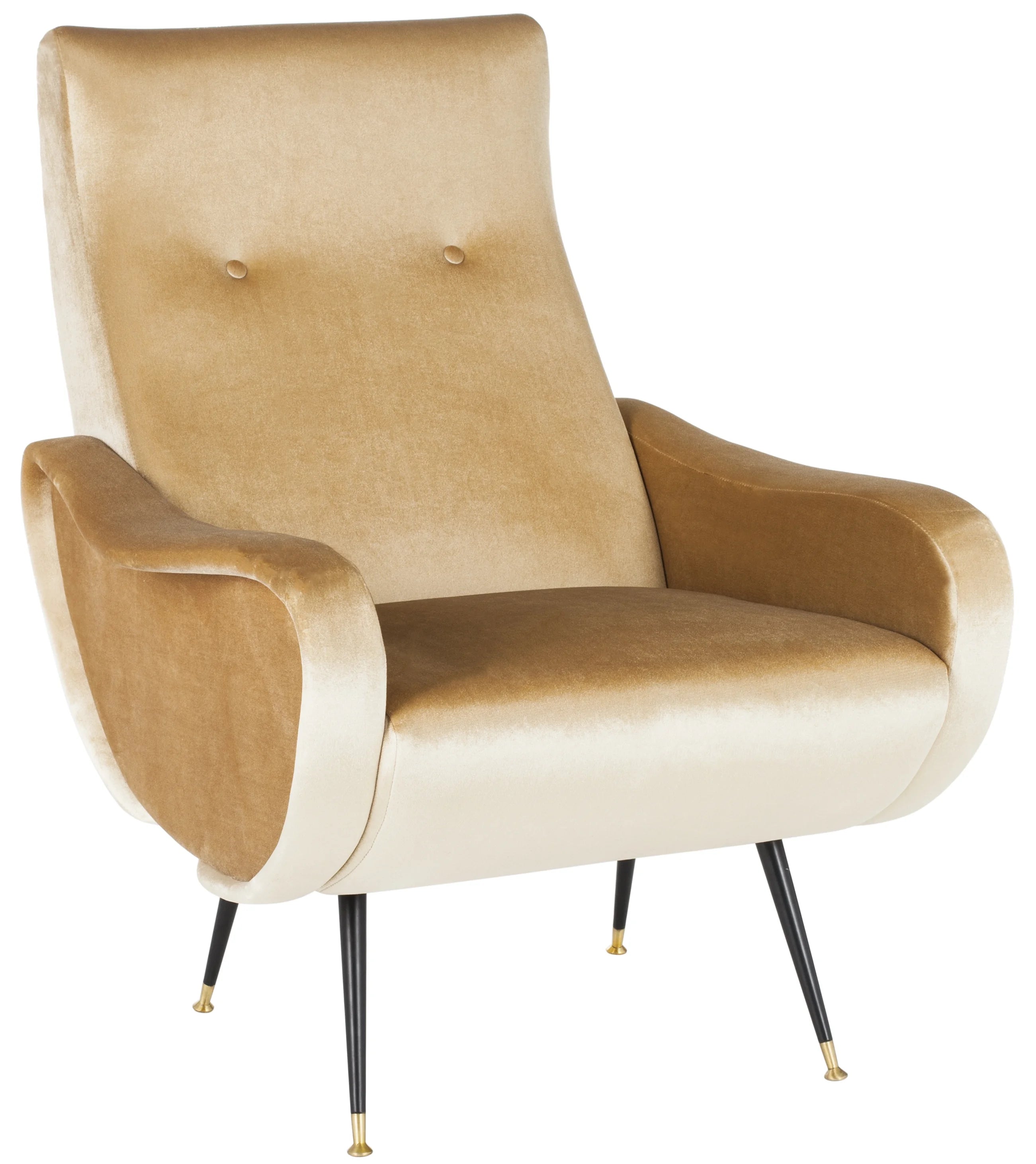 Camel Velvet Accent Chair Y66934