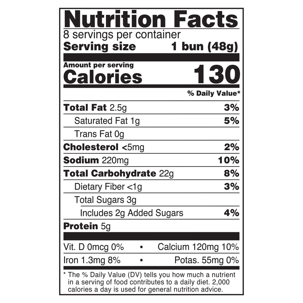 Sweet Hawaiian Hot Dog Buns, 13.5 oz, 8 Count O214682