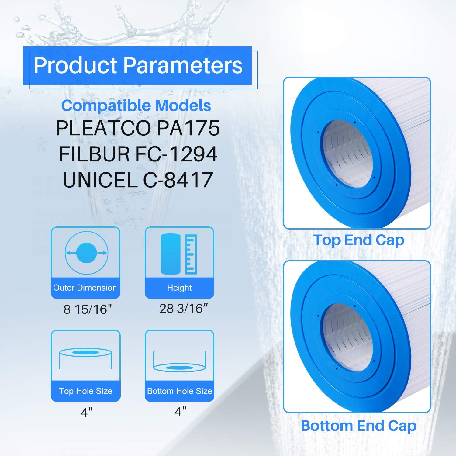 Pool Filter Cartridge 175 sq.ft Pack of 2 B185