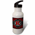 Red Zebra Initial Letter K 21 oz Sports Water Bottle P60252