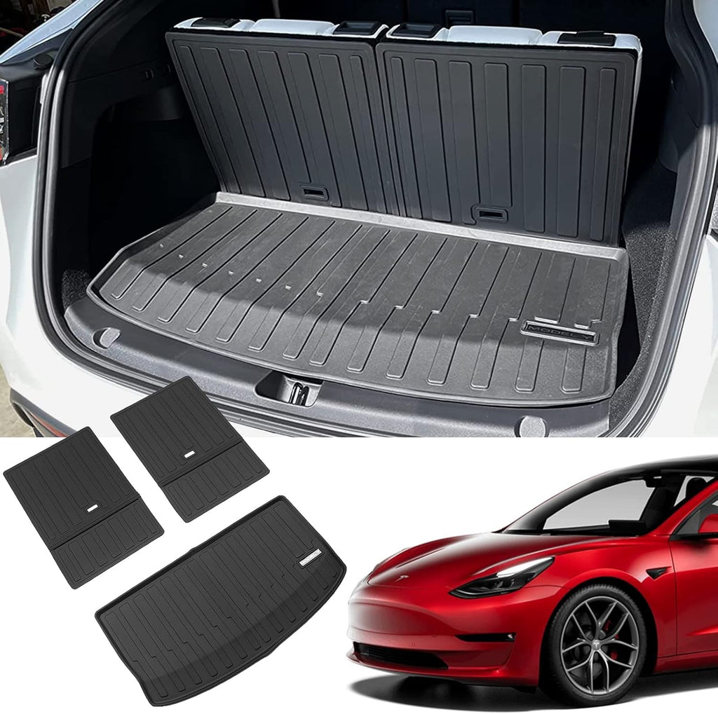 TPE Cargo Mat with Backrest Mats for 7-Seater Tesla Model Y M8568