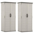 22 Cubic Feet Resin Vertical Storage Shed (2 Pack) T497366