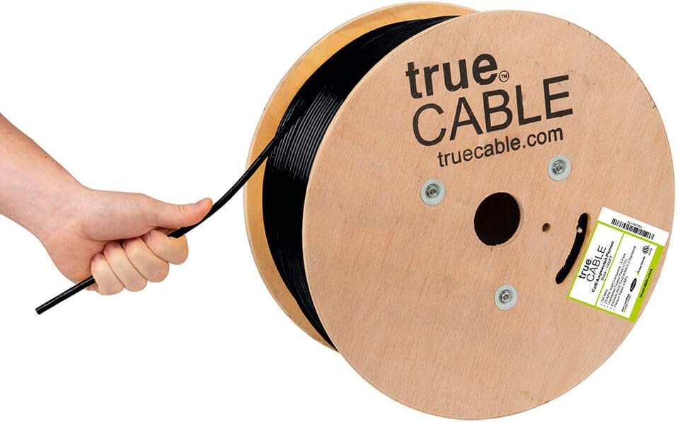Cat6A Plenum (CMP) 1000ft Purple 23AWG 4 Pair Solid Bare Copper Bulk Ethernet Cable F2847