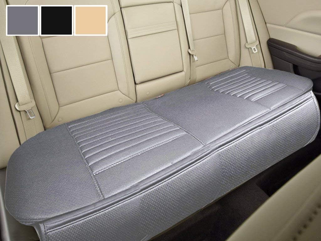 Gray PU Leather Rear Car Seat Cover Cushion Pad Mat 58.3 x 18.9inch V114