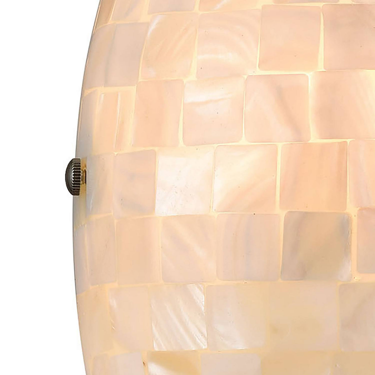 Satin Nickel 1-Light Sconce with Glass/Capiz Shells L595