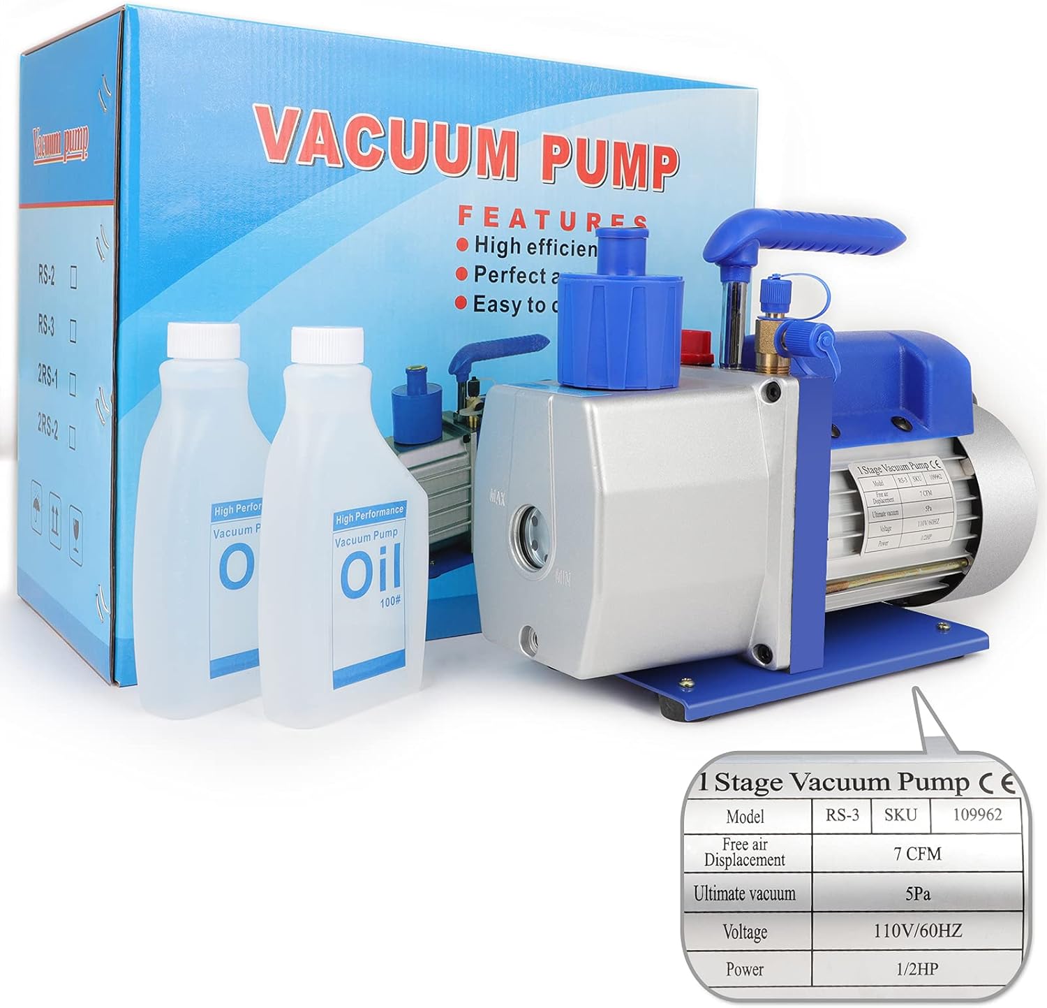 7 CFM Rotary Vane Vacuum Pump D690000