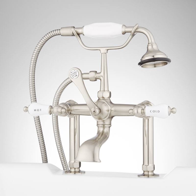 Nickel Deck Mounted Tub Filler Faucet J4857