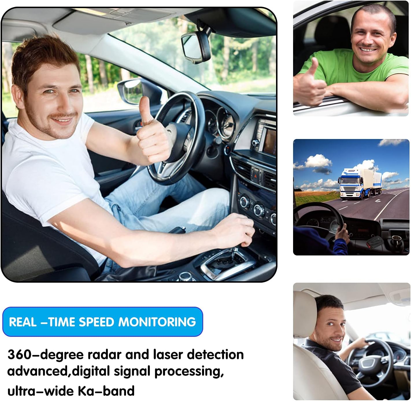 Blue LED Display Radar Detector with Voice Prompt Speed Alarm N435