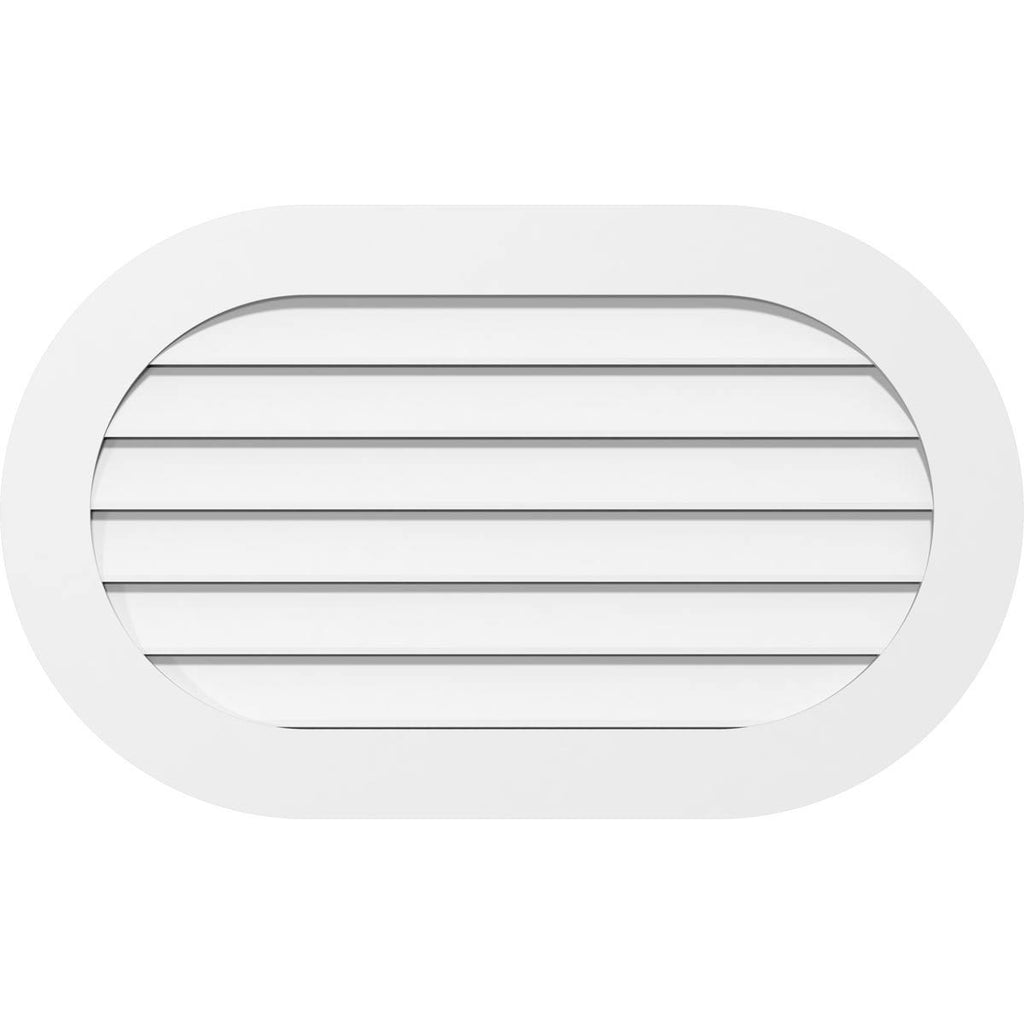 40x22W x 34x22H Horizontal Round Ended Surface Mount PVC Gable Vent W1076