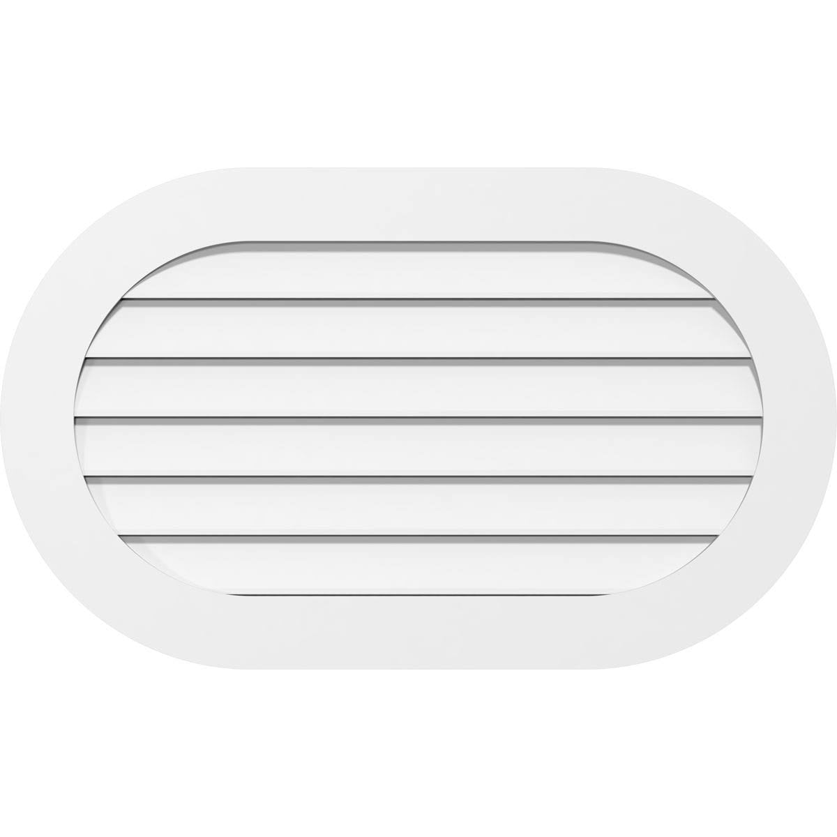 40x22W x 34x22H Horizontal Round Ended Surface Mount PVC Gable Vent W1076