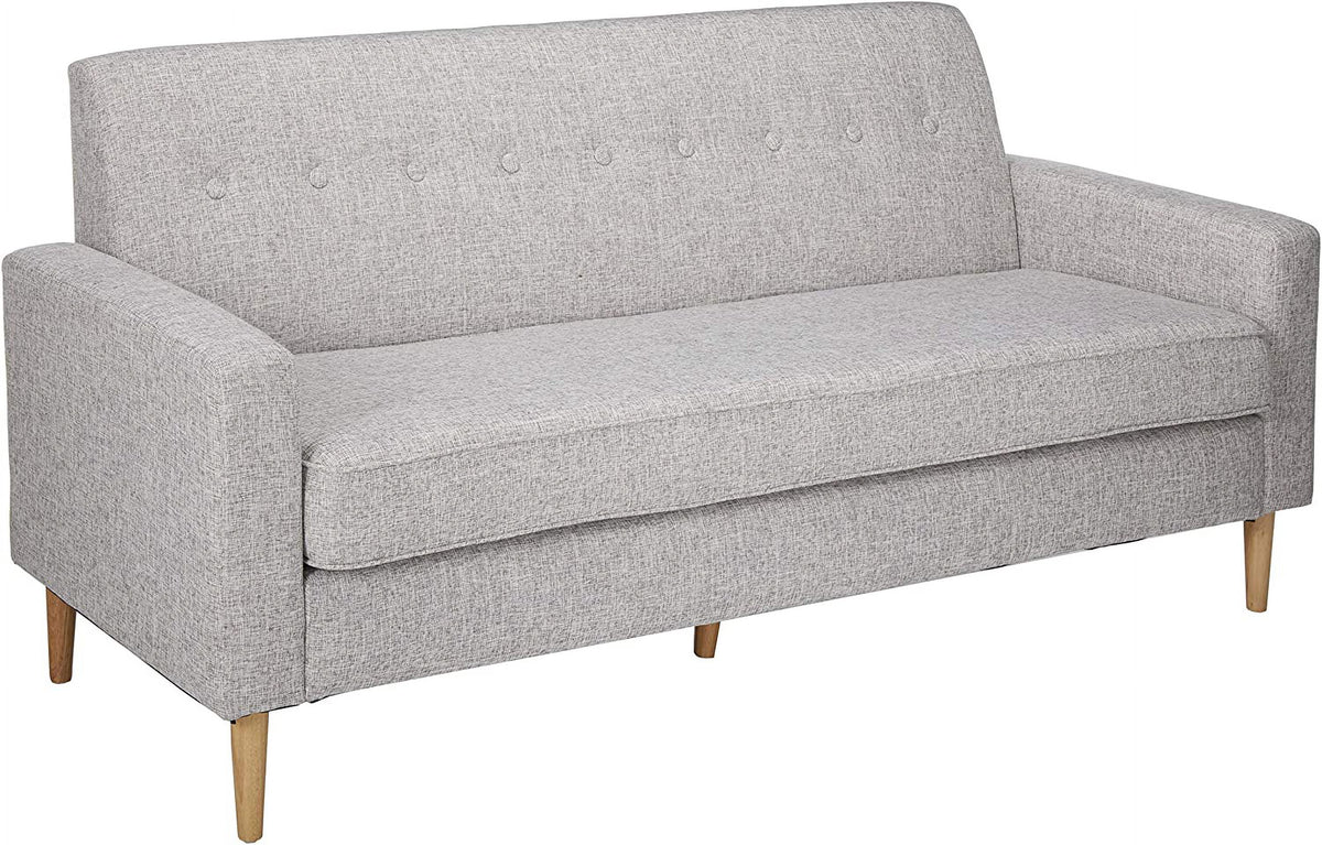 Light Grey Tweed Fabric 3-Seater Sofa H349