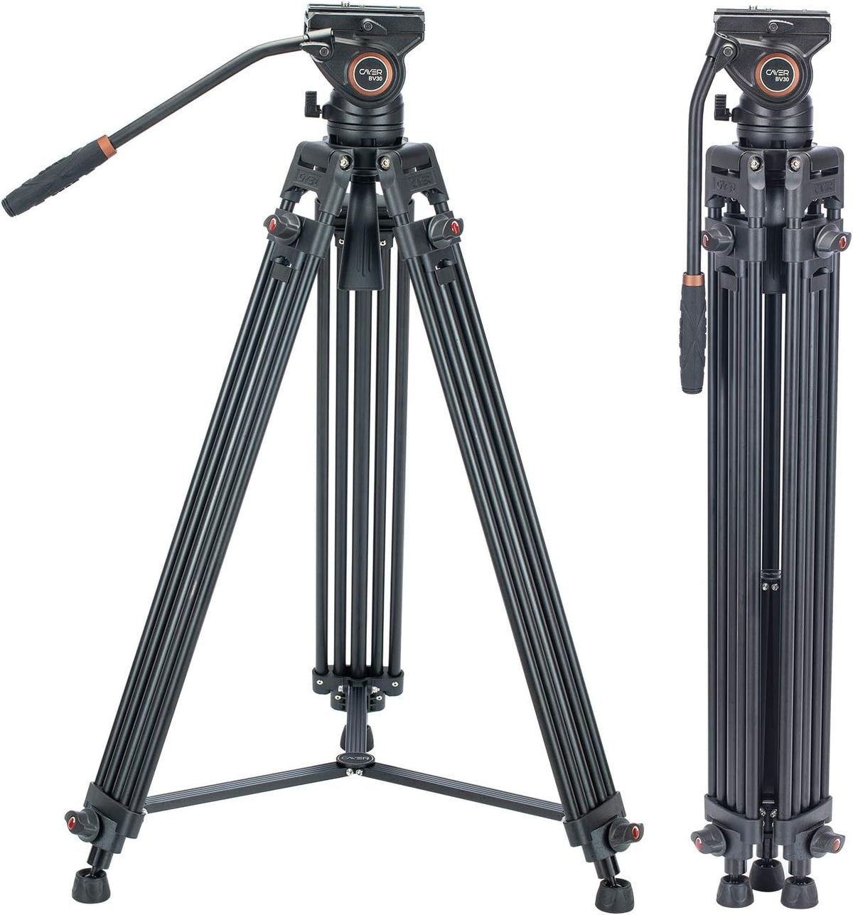 Heavy Duty 64 inches Aluminum Video Tripod with Fluid Head V1299