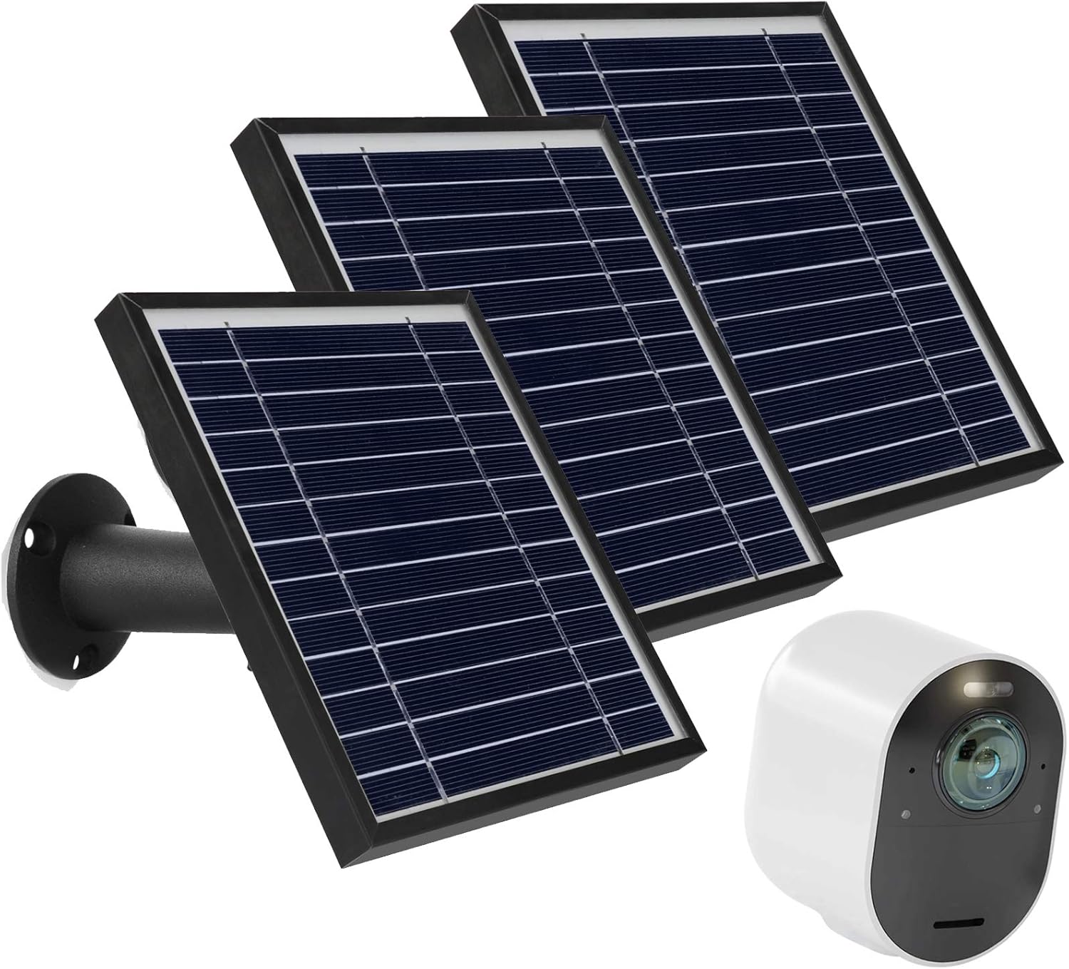 3 Pack Black 6V Solar Panel with 11ft Waterproof Magnetic Power Cable and Adjustable Mount U663493