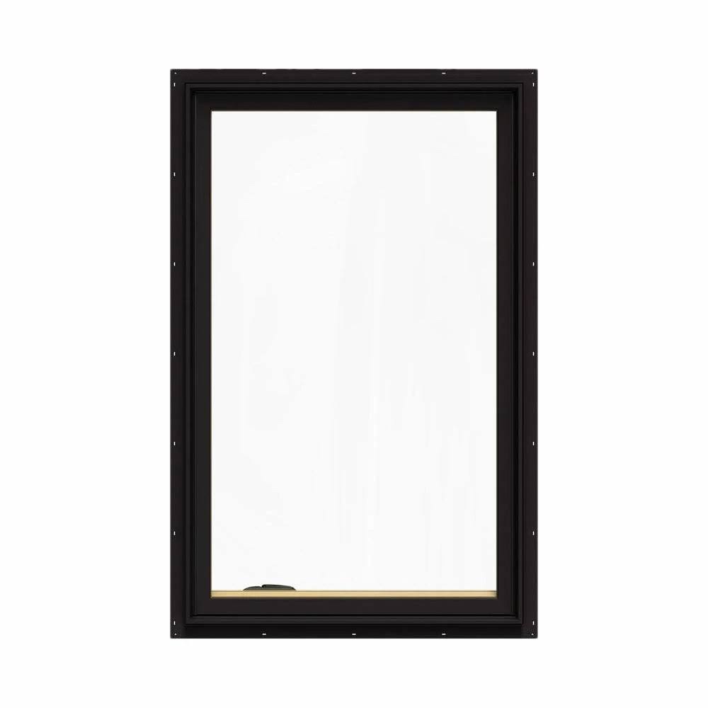 Black Painted Clad Wood Left-Handed Casement Window with Mesh Screen V84082