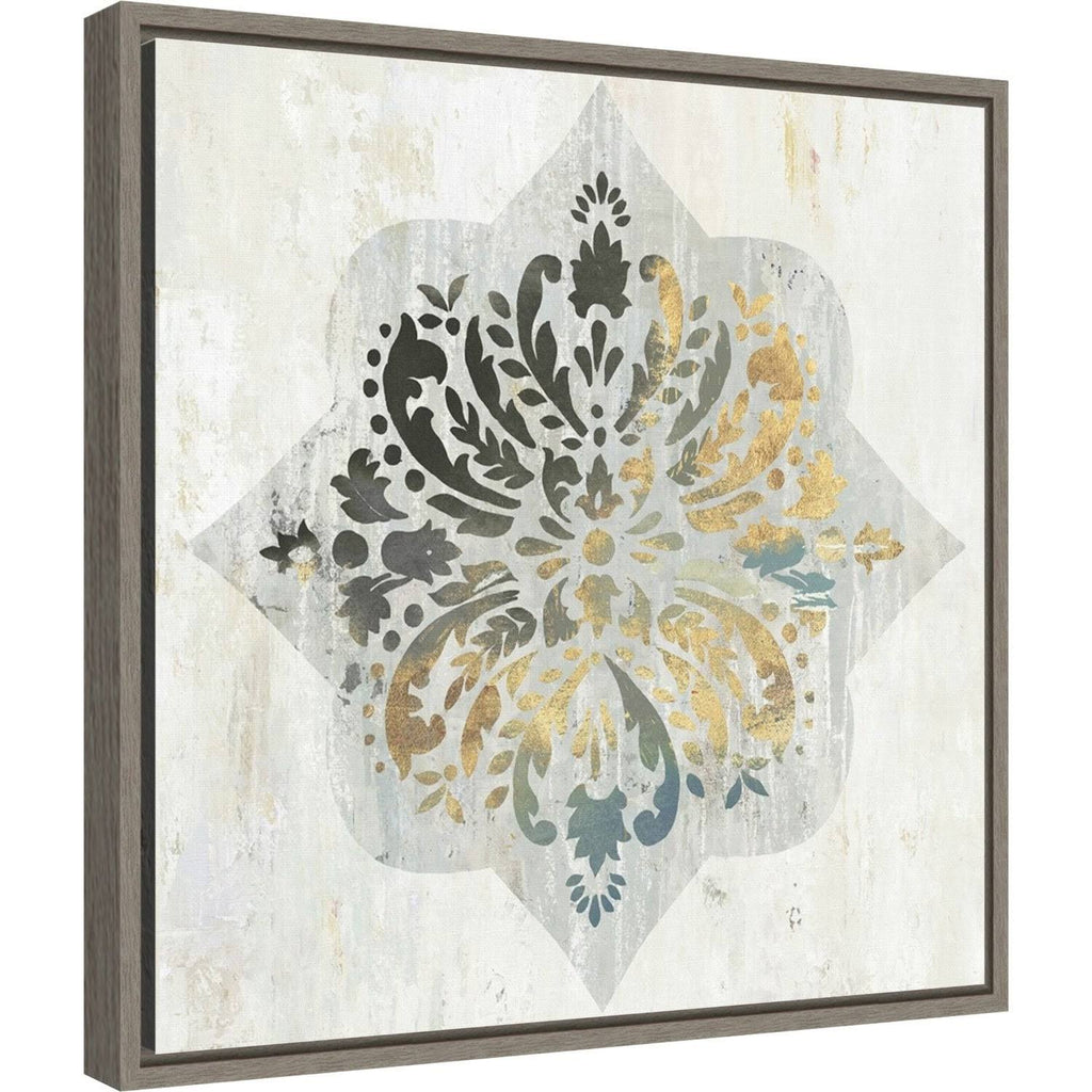 Blue Medallion 16 x 16-inch Framed Canvas Art X121