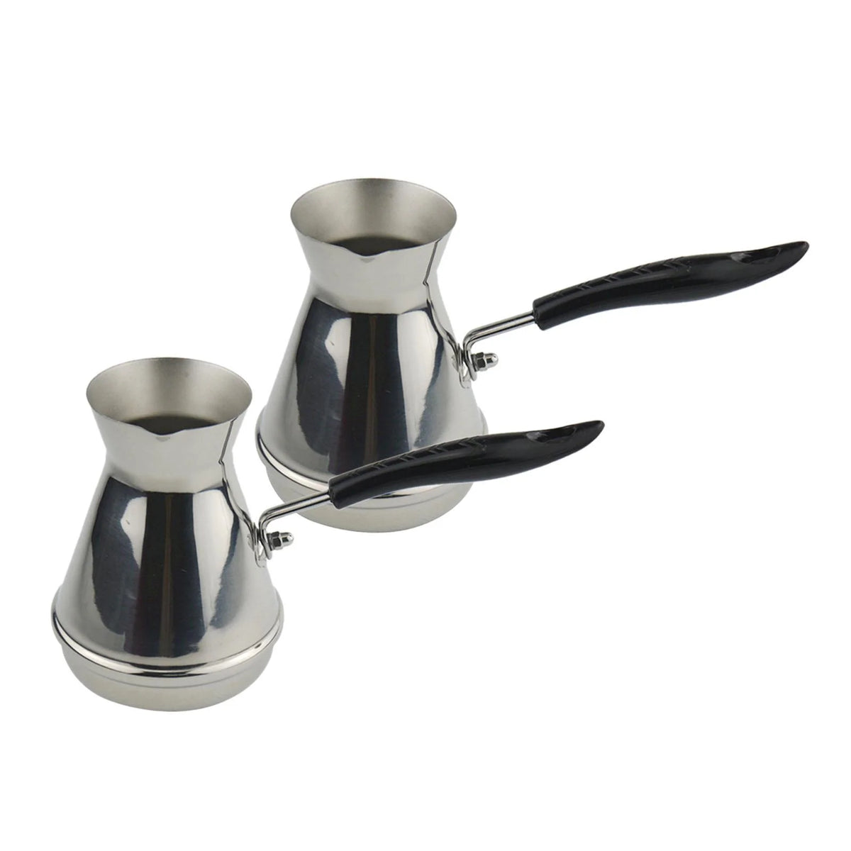 2 Pcs Stainless Steel Turkish Coffee Pot 17oz H380948