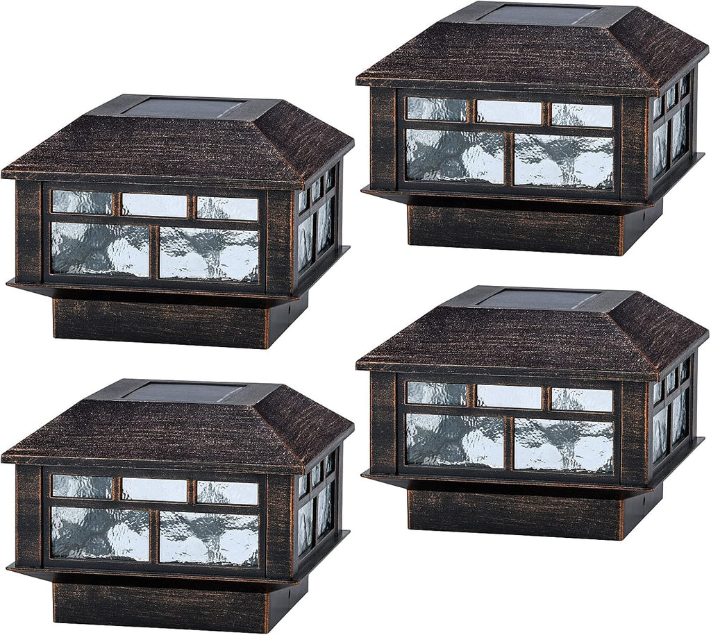 Solar Post Cap Lights 10 Lumen Double LED Waterproof 8 Pack G825