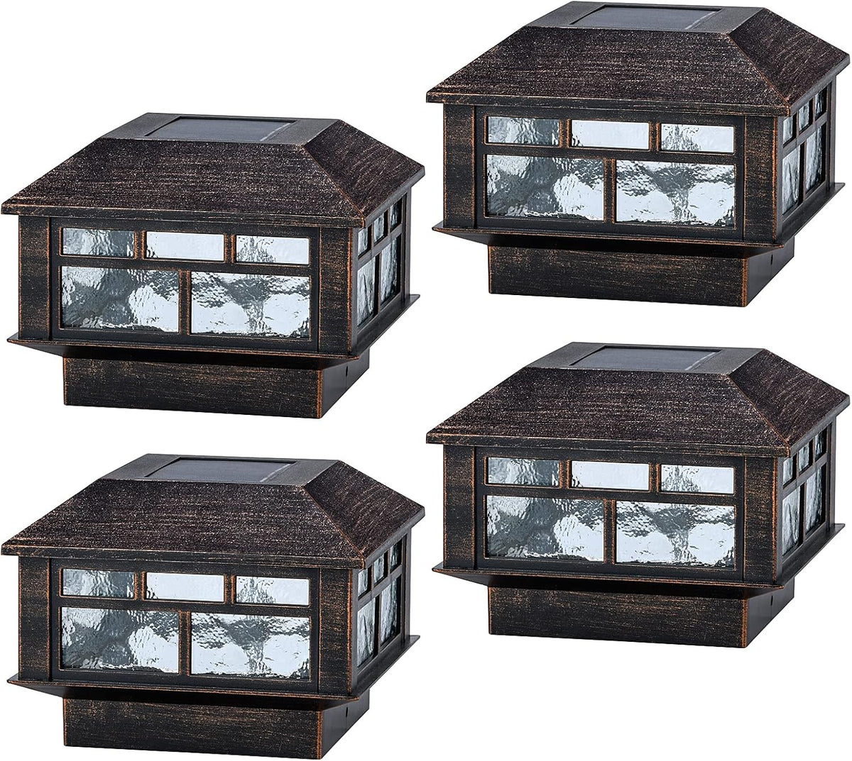 Solar Post Cap Lights 10 Lumen Double LED Waterproof 8 Pack G825