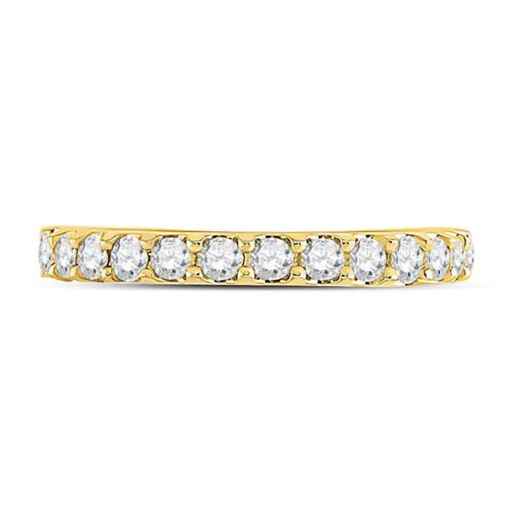 14k Yellow Gold Prong Set Diamond Ring Band Size 7 M8967