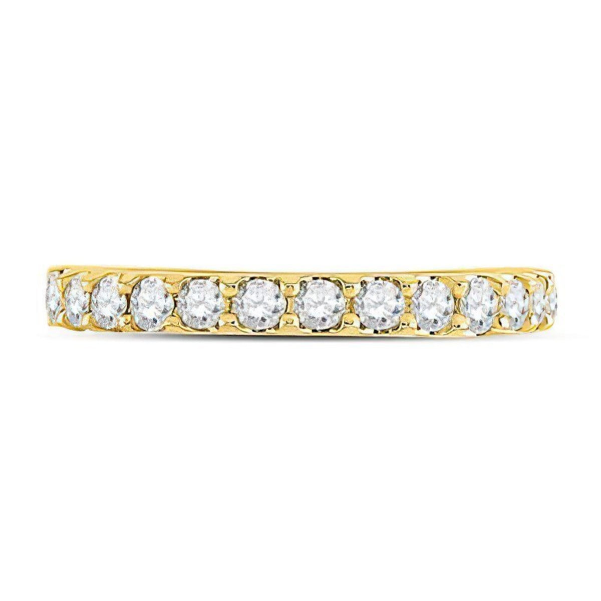 14k Yellow Gold Prong Set Diamond Ring Band Size 7 M8967