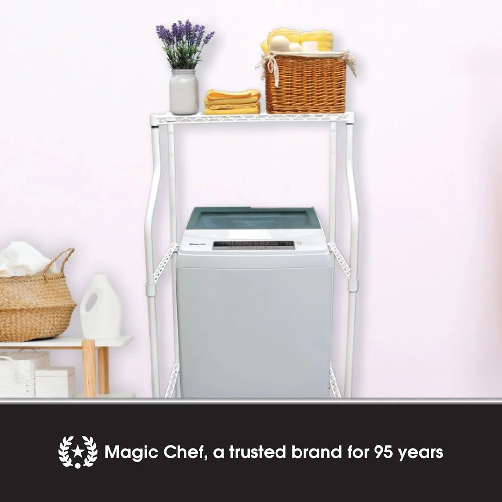 Laundry Sand, Space-Saving Washer-And-Dryer Rack, 23.6" D X 29.5" W X 53.1" H, White O1720