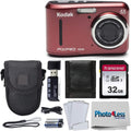 16 MP Digital Camera with 4X Optical Zoom and 2.7 LCD Screen (Red) + Black Case + 32GB SD Memory Card H72858