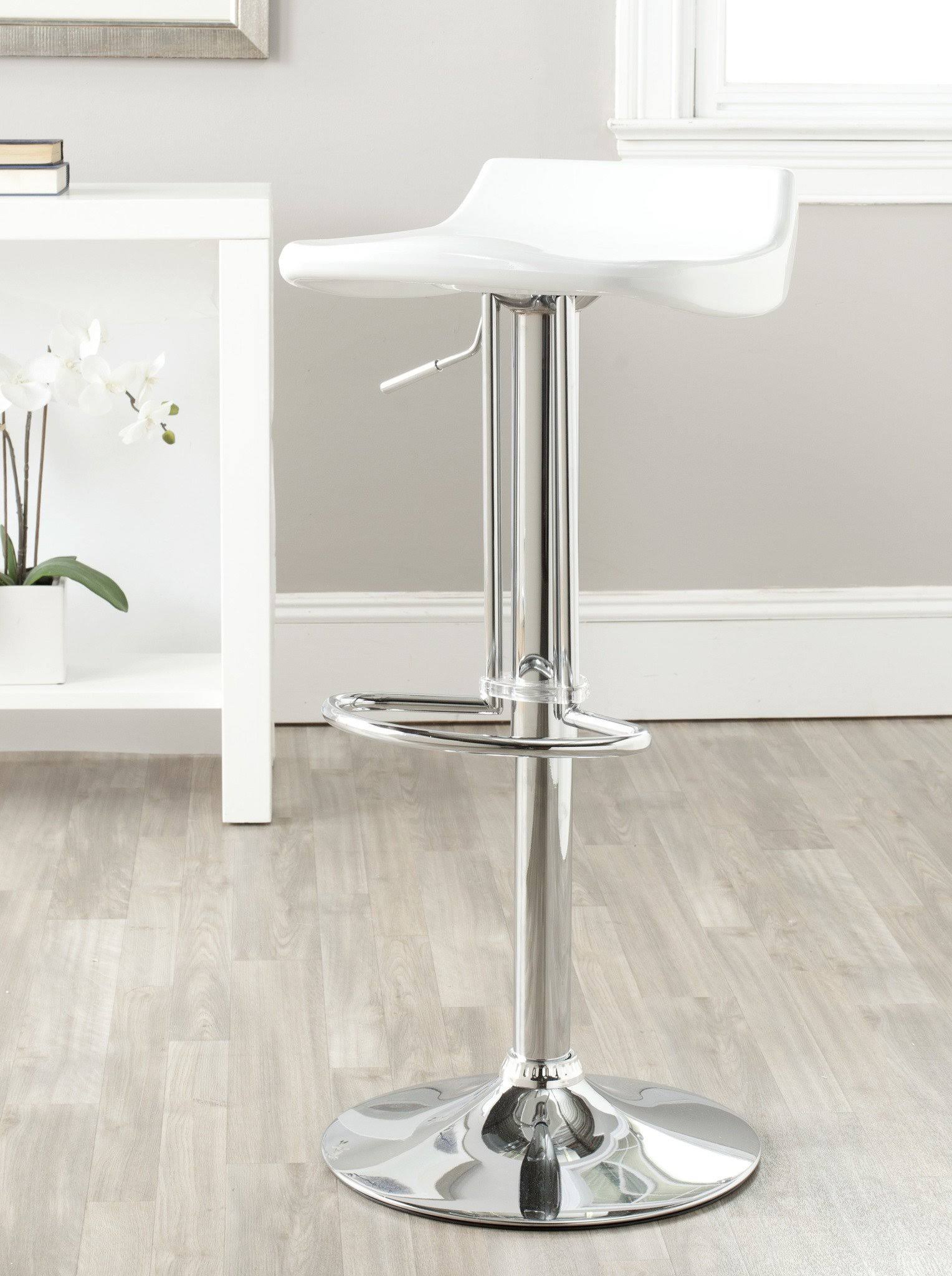 White Swivel Bar Stool L4762