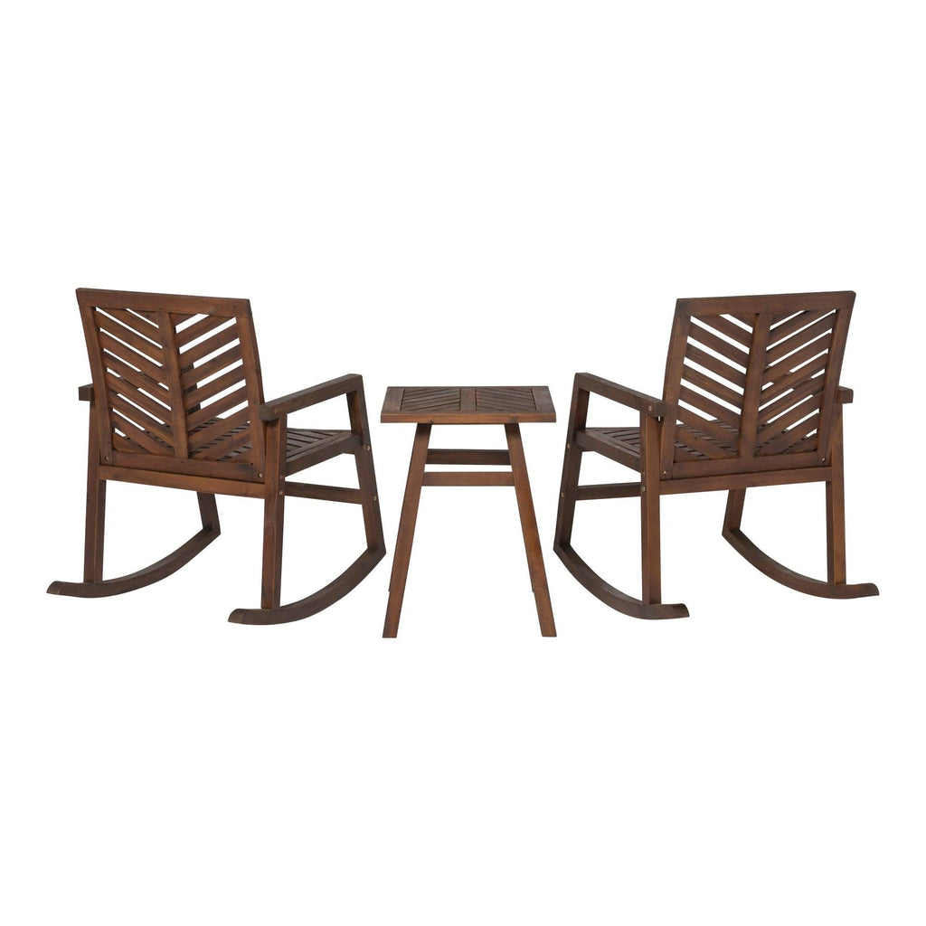 3-Piece Acacia Chevron Dining Set V27898